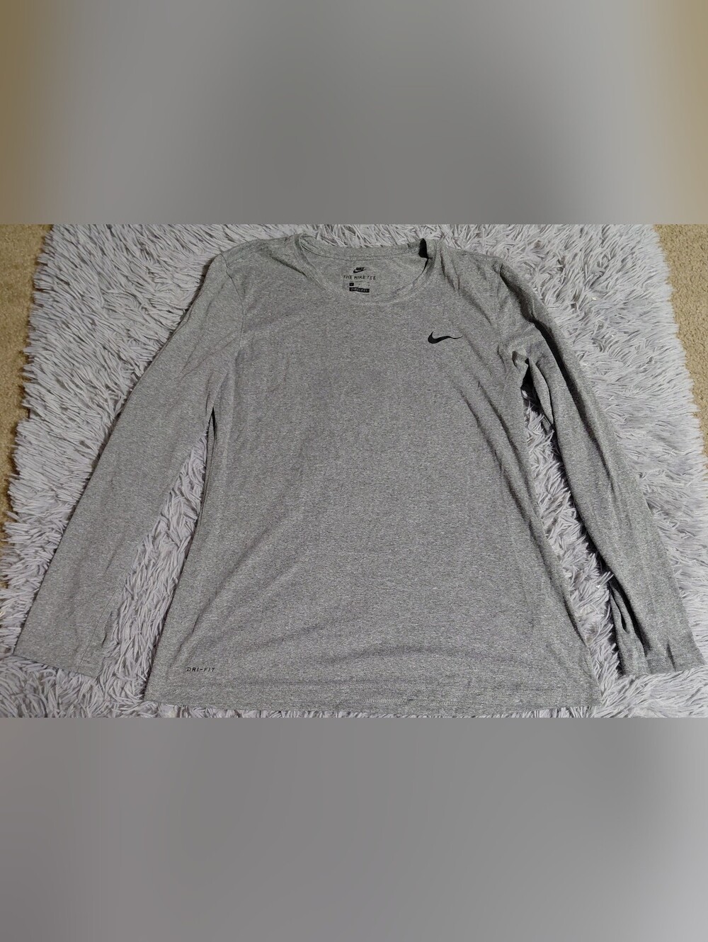 Nike Dri-FIT Long Sleeve Tee - Heather Gray Women's Size Largw